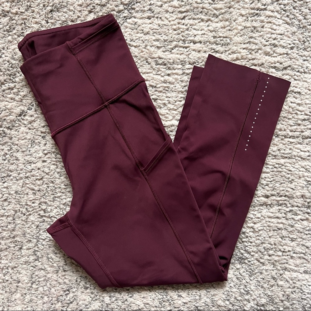 Lululemon Fast & Free Crop II *Nulux 19" Size 4 DARK ADOBE